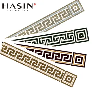 Màu Sắc Trang Trí Hasin Sứ Gạch Men Listello Trims Lớn Định Dạng Gạch Sứ Tráng Men Đánh Bóng Biên Giới Top Grade 3A