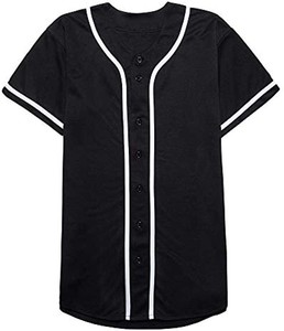 Men's Short Sleeve <b>Baseball</b> Jersey Button Front Moisture Wicking Regular Fit Solid Color Sports Apparel - Product Image 5