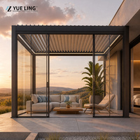 Pergola motorisée en aluminium à toit à lamelles, sur mesure pour les constructeurs et les entrepreneurs en bâtiment, pare-pluie et pare-soleil