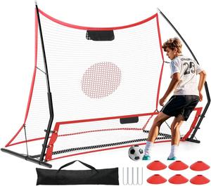 Sac de transport 2-en-1 6 'x 4.7'/6 'x 16' Soccer Rebounder <span class=keywords><strong>Filet</strong></span> de <span class=keywords><strong>rebond</strong></span> pour l'entraînement en solo Volley Passing pour l'équipement de l'équipe - Product Image 1