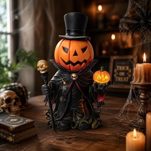 Lanterne en résine de citrouille effrayante et squelette pour Halloween, décoration de table, figurine macabre pour dropshipping Shopify - Product Image 4