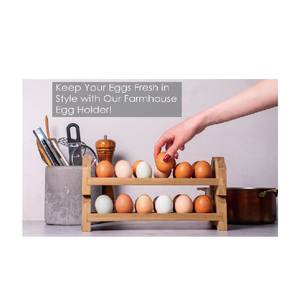 Porte-oeufs en bois empilable de ferme pour le stockage d'oeufs frais Outils pratiques pour oeufs - Product Image 1