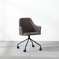 Nouvelle chaise de bureau à domicile moderne et confortable avec accoudoirs en tissu pivotant et pieds en métal