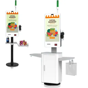 Máquina de pedido de comida de 21,5 pulgadas, quiosco de pedido automático en restaurante, quiosco de pedido de autoservicio, sistema Ubuntu