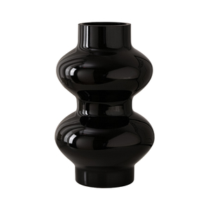 Vente en gros, nouveauté européenne, petit vase rond à fleurs en verre noir soufflé pour la décoration intérieure - Product Image 6