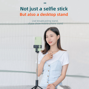 Portable Extendable Handheld Selfie Stick Detachable Wireless Remote 360 Rotation Aluminum Alloy <b>Tripod</b> Stand - Product Image 5