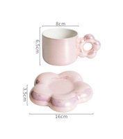 Tasse nacrée tasses à café et soucoupe ensemble tasse à thé fleurs mignon Logo personnalisé cadeaux cadeau nuage céramique inductif arc-en-ciel couleur