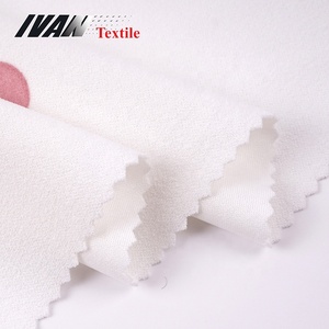 OEM rose blanc durable crêpe imprimé à pois tissu tricoté de plongée 96% polyester 4% spandex écologique pour les filles robe de dame - Product Image 5