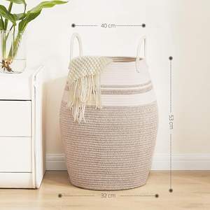 Cesta de Almacenamiento de Cuerda de Algodón Premium, Organizador Tejido a Mano para Estantes, Toallas, Ropa, Libros, Almacenamiento Decorativo para el Hogar - Product Image 2