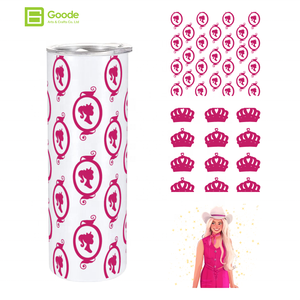 Autocollant <span class=keywords><strong>de</strong></span> transfert Goode brillant, imperméable, écologique, motif poupée <span class=keywords><strong>de</strong></span> dessin animé, accessoires pour filles, enveloppes pour gobelets <span class=keywords><strong>de</strong></span> 20 oz, en PET UV - Product Image 1