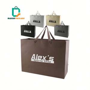 Bolsa de compras impresa personalizada con logotipo personalizado de embalaje de lujo con mango de arte blanco promocional - Product Image 2