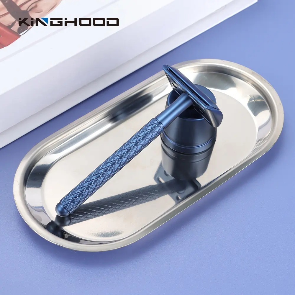 Kinghood Classic Reutilizable Travel Man Razor Bule Maquinilla de afeitar de seguridad de doble filo