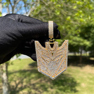 QH banhado a ouro Punk Hip Hop diamante colar pulseira iced cadeia cubana strass coroa pingente de bronze estilo Vintage para festa - Product Image 3