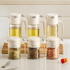 Dispensador de Aceite de Vidrio Beaute, Tamaño L, con Pulverizador Automático a Presión, Tapa Abatible, Botella para Condimentos, Uso en la Cocina - Product Image 1