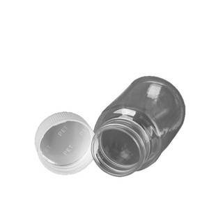 Transparent Pet Plastic Bottle 100Ml Wide Mouth Screw Cap Cylinder Shape For Medicine Packaging - Product Image 1