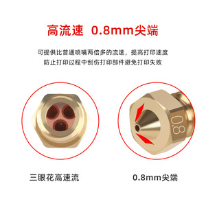 หัวฉีดวัสดุพิมพ์ 3 มิติ รุ่น 3DSWAY CHT Volcano ขนาด 0.8 มม. ทำจากโลหะ อุปกรณ์เสริมสำหรับเครื่องพิมพ์ 3 มิติ หัวพิมพ์แบบไหลสูง - Product Image 3