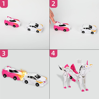 Juguete de Coche Unicornio Transformable en Robot para Niños y Niñas, Conexión Magnética, Deformación por Colisión, Vehículo de Carreras Mágico para Niños Pequeños