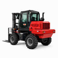 Chariot élévateur tout-terrain 8T, articulé 4x4, élévateur standard de 3m à élévateur sur mesure de 6m, conçu pour le transport de fournitures en vignoble