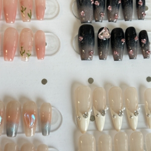 Fabricante bajo precio arte de <span class=keywords><strong>uñas</strong></span> 10 piezas 3D hecho a mano <span class=keywords><strong>uñas</strong></span> de Punta francesa elegante perla ataúd <span class=keywords><strong>uñas</strong></span> artificiales prensa en las <span class=keywords><strong>uñas</strong></span> - Product Image 2