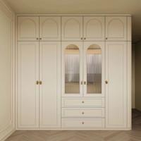 Armoire modulaire moderne en bois massif écologique de qualité supérieure, garantie 5 ans, finition crème nordique, utilisation pour salle à manger et chambre, livraison rapide