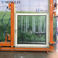 Ventana de aluminio con marco delgado Energy Star, triple acristalamiento, abatible y giratoria con mosquitera.