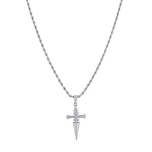 Collar con Colgante de Cruz de Acero Inoxidable para Hombre, Estilo Punk Hip Hop, Cadena de Cuerda Impermeable, Joyería para Hombre - Product Image 5