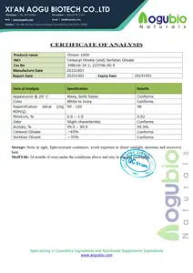 Approvisionnement d'usine en vrac Ceterayl Olivate & Sorbitan Olivate /Olivem1000 /olivem 1000 cire émulsifiante