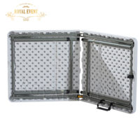 Table pliante portable rectangulaire en plastique HDPE bon marché Table et chaises pliantes de jardin pour les fêtes et les événements