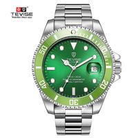 Montre-bracelet mécanique pour homme TEVISE T801A, gris, étanche, calendrier, vintage, squelette, automatique, vente en gros, ensemble de montres