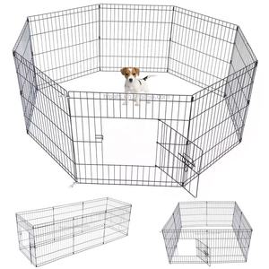 8 paneller Metal tel Pet kafesleri katlanabilir açık tavşan kedi köpek muhafaza evcil hayvan oyun parkı köpek çit - Product Image 1