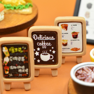 Negozio di caffè in miniatura cartellone in resina Flatback Cabochon per casa delle bambole Scrapbooking accessori per crema da cucina - Product Image 3