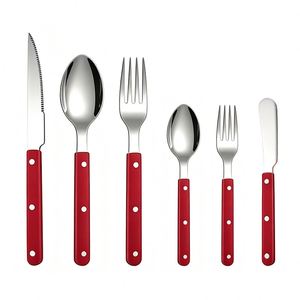 Wholesale Stainless Steel Cutlery Set <b>Knife</b> <b>Fork</b> Spoon Butter <b>Knife</b> PP Handle Flatware Sets for Wedding Restaurant Hotel - Product Image 1