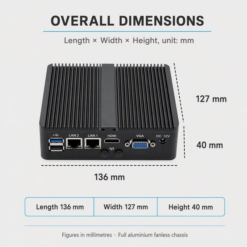 Computer Earleier Fanless Industrial PC Intel Celeron N2840 J1900 2*RJ45 LAN 2*DB9 RS232 ...