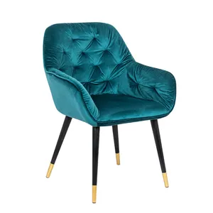 Lüks İskandinav yemek mobilya sillas Metal bacak döşemelik kumaş Modern kadife yemek sandalye yemek odası restoran için