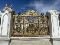 Porte principale européenne moderne d'intérieur en fer forgé pour les maisons Porte métallique en acier inoxydable et aluminium pour l'extérieur des bâtiments de jardin