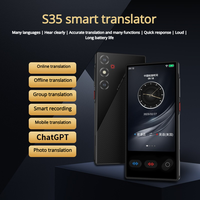 Traducteur intelligent S35 transfrontalier noir IPS 4,0 pouces, multi-langues, hors ligne, en temps réel, pour voyages en étranger, IA 148