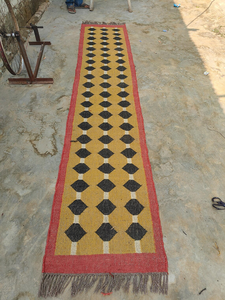 Diamond Geometric Handwoven Jute <b>Runner</b> <b>Rug</b> Boho Farmhouse Carpet Rustic Floor Decor for Entryway <b>Hallway</b> and Home Interior - Product Image 6