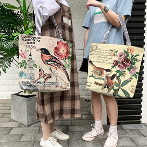 Bolso de compras tipo tote de lona con cremallera estilo étnico para mujer, características regionales, gran capacidad, sencillo para el día a día - Product Image 4