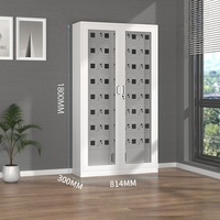 Armoire de recharge pour téléphones, 42 compartiments, en acier, avec serrure à clé, casier public de stockage et de recharge de batteries