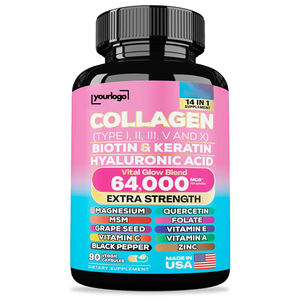 Collageen Capsule Peptiden Soorten I Ii Iii V Biotine Keratine Hyaluronzuur <span class=keywords><strong>Msm</strong></span> Alles In 1 Supplement Haar Vitamine Capsules - Product Image 1