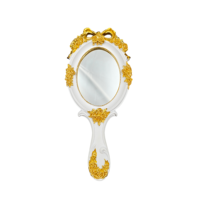 Miroir de maquillage classique pour femme, élégant, rétro, style Art Déco, avec cadre en résine plastique, pour coiffeuse de mariage