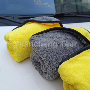 40X40 Premium haut de gamme Microfibre Noir <span class=keywords><strong>Orange</strong></span> Auto Car Care Detailing Wash Cleaning Ultra Plush Drying Towel - Product Image 3