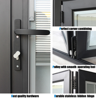 Stores encastrés modernes classiques noirs, portes pliantes en aluminium à économie d'énergie, porte extérieure pliante, design accordéon