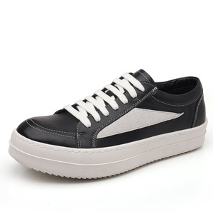 Chaussures pour hommes en cuir de vachette première couche, respirantes, durables, à lacets, style sportif décontracté, mocassins, chaussures de marche épaisses, tendance - Product Image 2