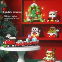 Jouet de construction en plastique ABS pour enfants, micro-particules, compatible, éducatif, puzzle, animaux, nature, festival, Noël