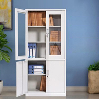 Armoire de rangement latérale en acier, 4 portes, verre métallique, 1 pc, vente directe d'usine, meuble de dossier