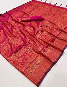 ผ้าไหมทอมือสำหรับผู้หญิง |   ชุดแต่งงานแบบดั้งเดิมคุณภาพพรีเมียม ชุดสำหรับงานเฉลิมฉลองและงานปาร์ตี้ |   คอลเลกชันดีไซเนอร์ล่าสุด - Product Image 1