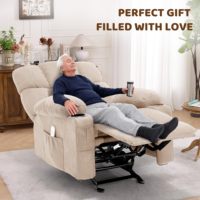 Fauteuil inclinable VANBOW avec massage et chaleur, canapé simple moderne pour home cinéma avec 2 porte-gobelets