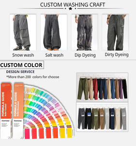 Pantaloni <span class=keywords><strong>Cargo</strong></span> a vita alta Hip Hop eco-friendly <span class=keywords><strong>Slim</strong></span> <span class=keywords><strong>Fit</strong></span> con volant 6 tasche in Spandex/cotone stile stile uomo - Product Image 6