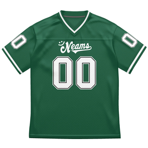 Équipe de football américain rétro personnalisée porter des chemises cousues personnalisées uniformes unisexes respirants techniques imprimées courtes - Product Image 3